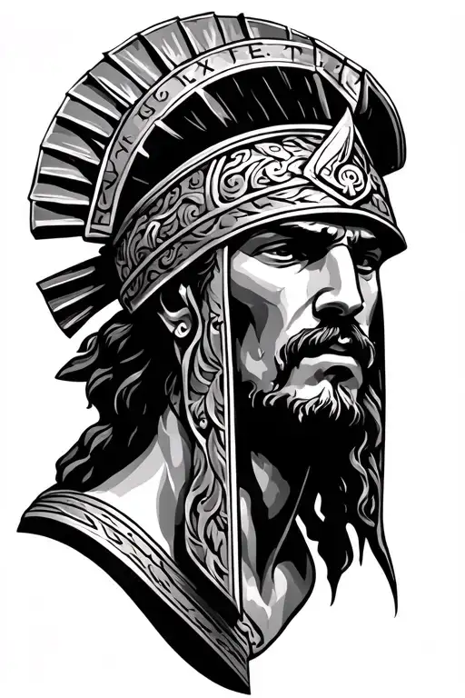ancient greek spartan tattoo design idea