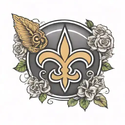 New Orleans saints logo on a football tattoo design idea