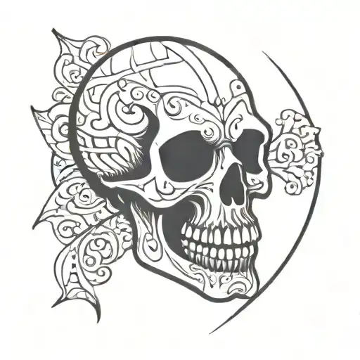 evil skull tattoo design idea