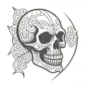 evil skull tattoo design idea