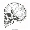 evil skull tattoo design idea