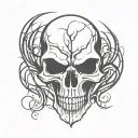 evil skull tattoo design idea