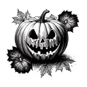 thumbprint Pumpkin tattoo design idea