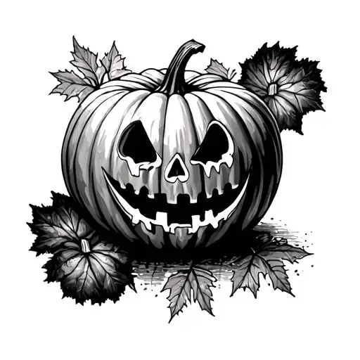 thumbprint Pumpkin tattoo design idea