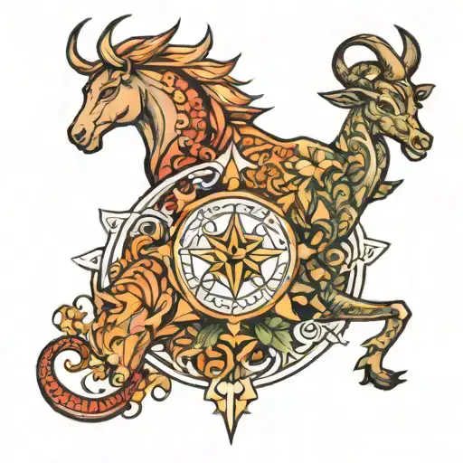 Libra taurus Leo Capricorn tattoo design idea