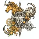 Libra taurus Leo Capricorn tattoo design idea
