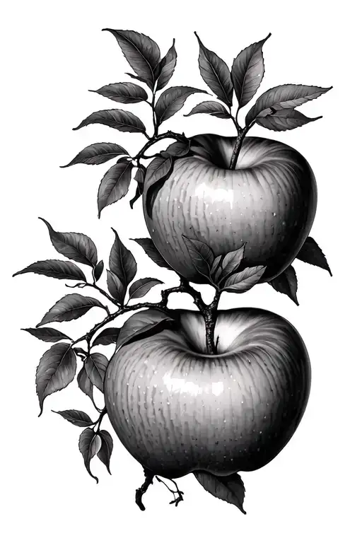 Garden Of Eden apple tree intertwined tattoo design idea