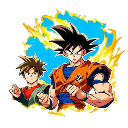 Combination of dragonball z, Solo Leveling, My Hero Academia and Attack on Titan tattoo design idea