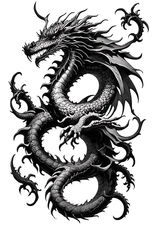 hydra dragon tattoo design idea