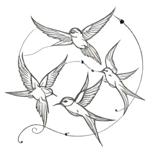 swallow birds tattoo design idea