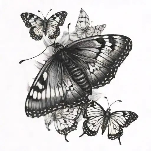 butterflys and a little beat tattoo design idea
