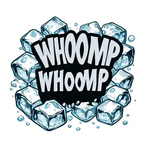 whoomp whoomp words with ice cubes around it  tattoo design idea