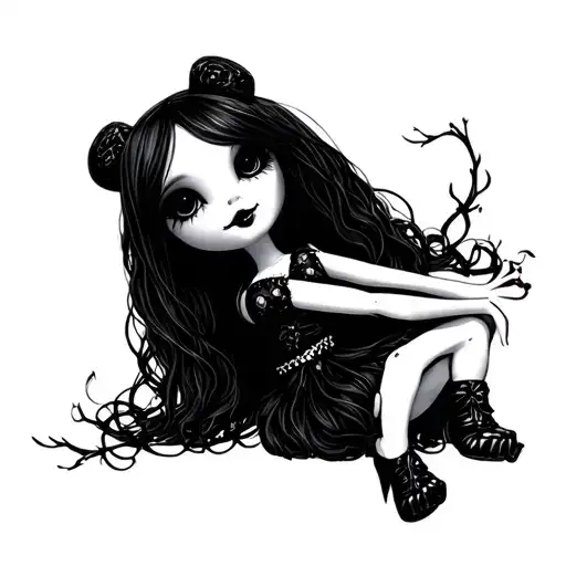 marinette voodoo doll tattoo design idea
