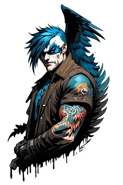 borderlands game series with mordecai and bloodwing tattoo design idea