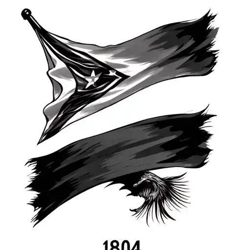 1804 with the haitian flag  tattoo design idea