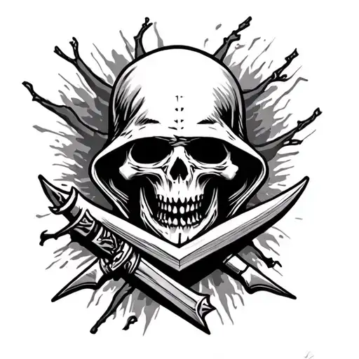 grim reaper death before dishonor tattoo design idea