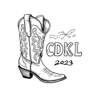 Girly cowboy boot and hat fine Outline wit the year 2023 included and letters CDKL to support and to symbolise friendhip tattoo design idea