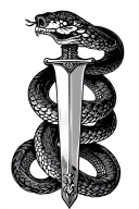 Domestic Violence Survivor snake sword flowers tattoo design idea