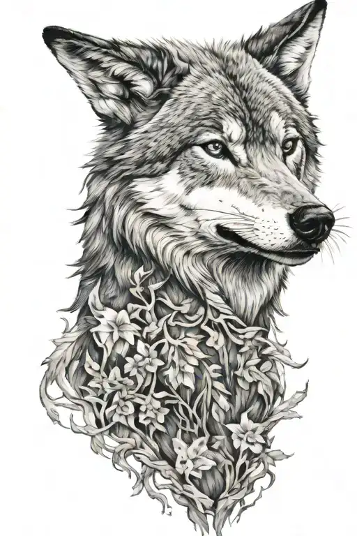 wolf rising on hind legs tattoo design idea