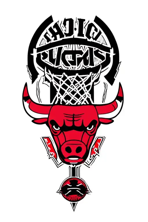 Chicago Bulls logo incoporating jordan logos tattoo design idea