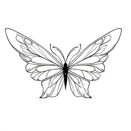 A combination of Fairy and butterfly wings tattoo design idea