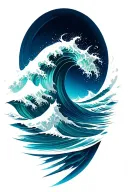 TSUNAMI WAVES tattoo design idea
