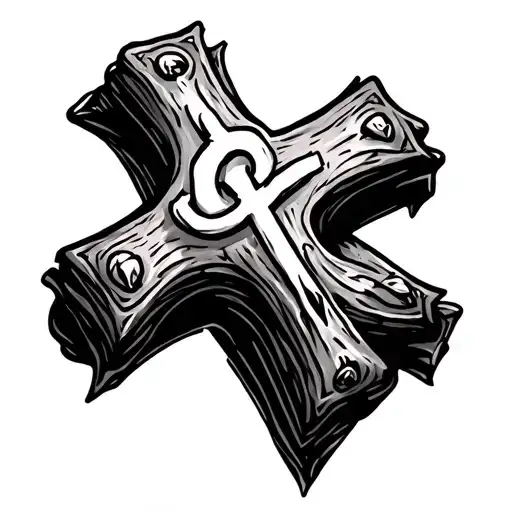 3 nail cross with john 13:7 tattoo design idea