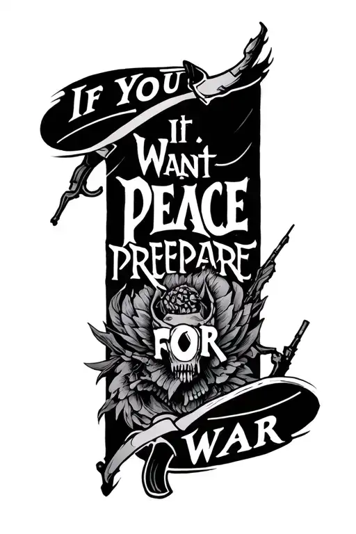 If You Want Peace, Prepare for War tattoo design idea