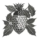 Punk look, black-and-white acorn, fine line minimalist, alternative grunge 8.31.16 tattoo design idea
