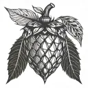 Punk look, black-and-white acorn, fine line minimalist, alternative grunge 8.31.16 tattoo design idea