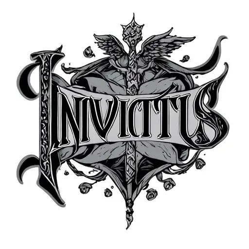 INVICTUS WORD tattoo design idea