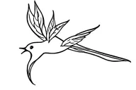 swallow with bay leaf tattoo design idea