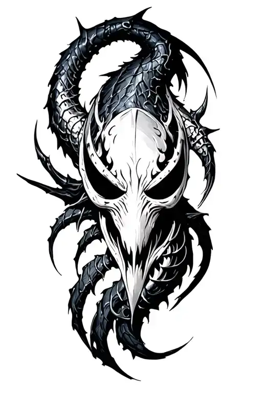viking tribal symbiote tattoo design idea