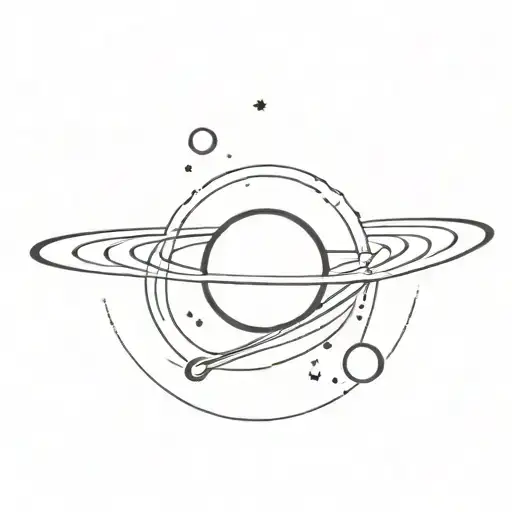 222 with a moon and planet Saturn tattoo design idea