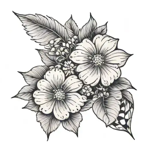 subtle cookie with flowers tattoo design idea
