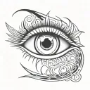 y2k style gothic eye  tattoo design idea