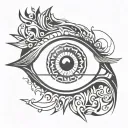 y2k style gothic eye  tattoo design idea