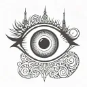 y2k style gothic eye  tattoo design idea