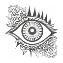 y2k style gothic eye  tattoo design idea