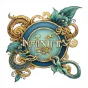 Infinity tattoo symbol with the name yara, Perla, Richard, Ivan, and Tito  tattoo design idea