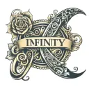 Infinity tattoo symbol with the name yara, Perla, Richard, Ivan, and Tito  tattoo design idea