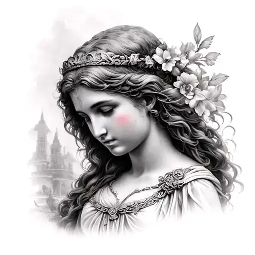 Hestia the Greek goddess tattoo design idea