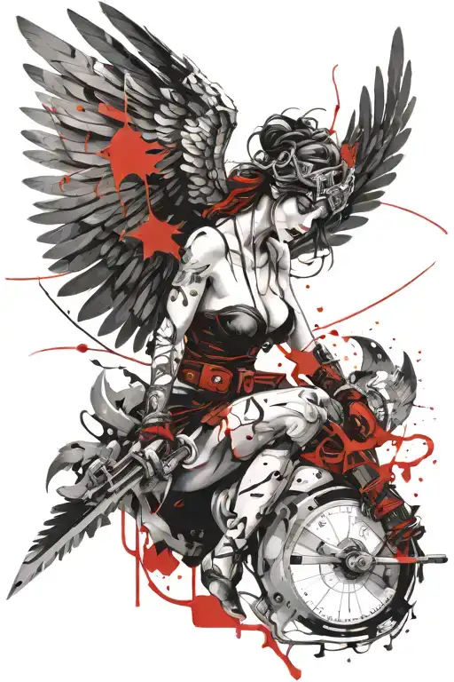 winged valkyrie tattoo design idea