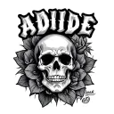 Chicano scipt negative that says abide tattoo design idea