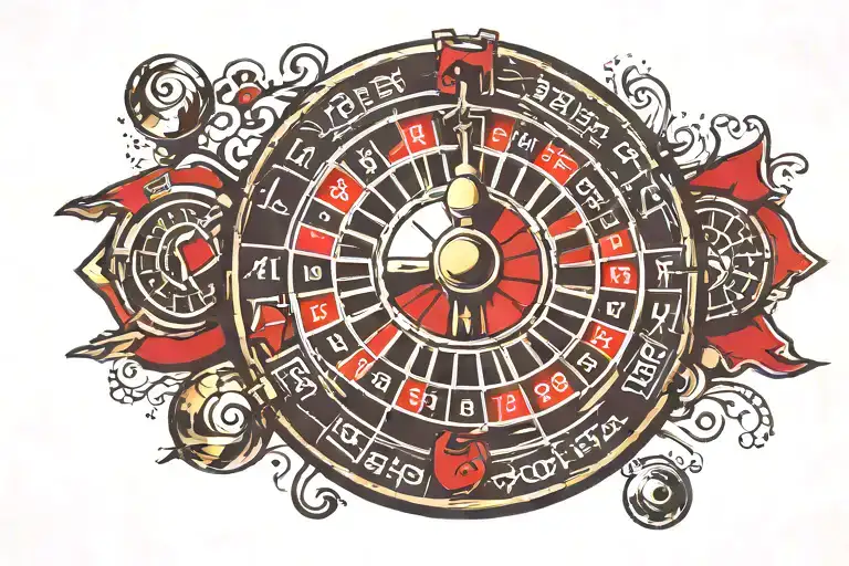 roulette wheel with the numbers tattoo design idea