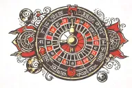 roulette wheel with the numbers tattoo design idea