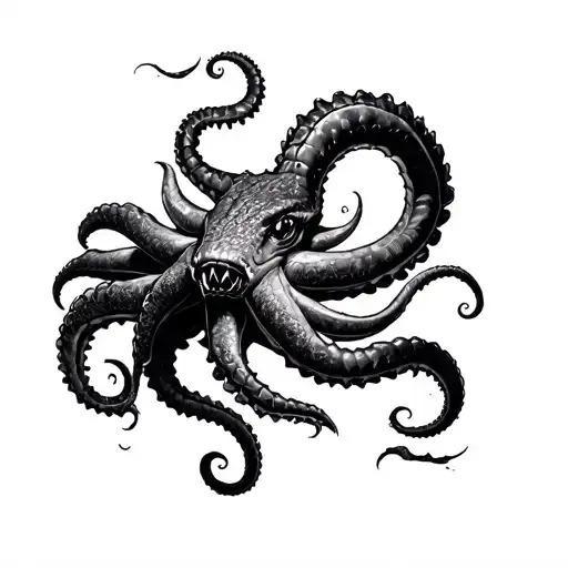 posiedon unleashing the kraken tattoo design idea
