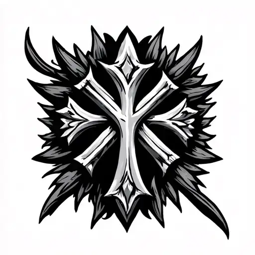 Serbian cross tattoo design idea
