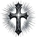 Cross With Light Rays tattoo design idea