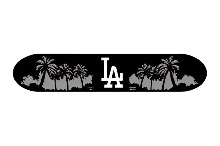 LA dodgers with palm trees tattoo design idea